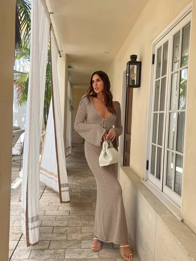 Serene Weave Bell Sleeve Dress