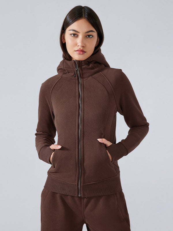 Women's hooded Sweat  jacket with zipper Sporty Soft