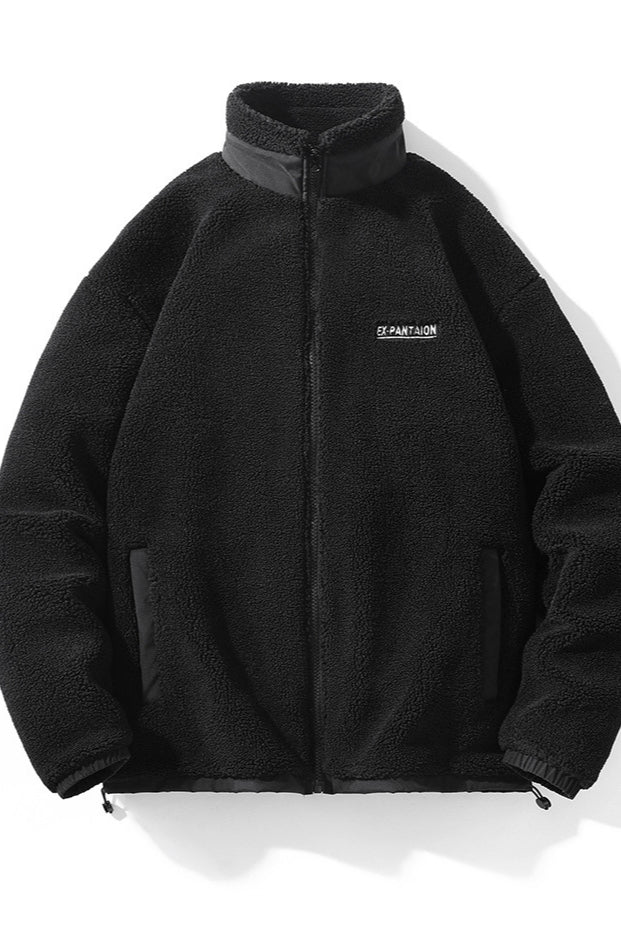 Men's Warm Fleece Jacket with Zip-Up Front