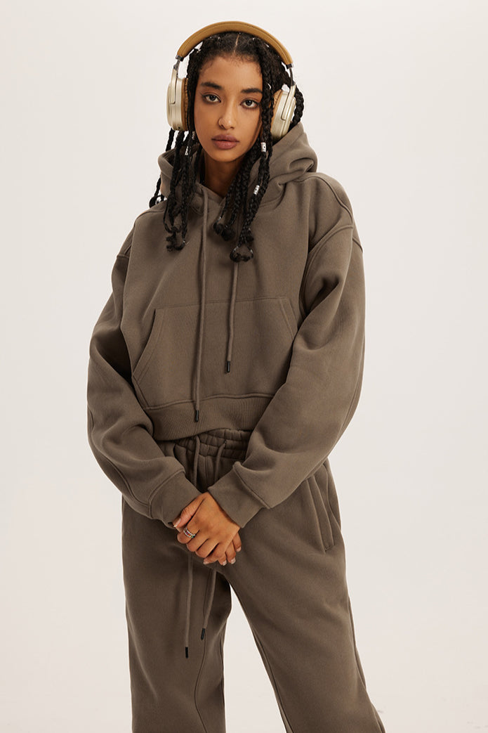 Hoodie Damen Oversize – Bequemes Kapuzensweatshirt, Cropped, Lässiger Schnitt, Streetwear