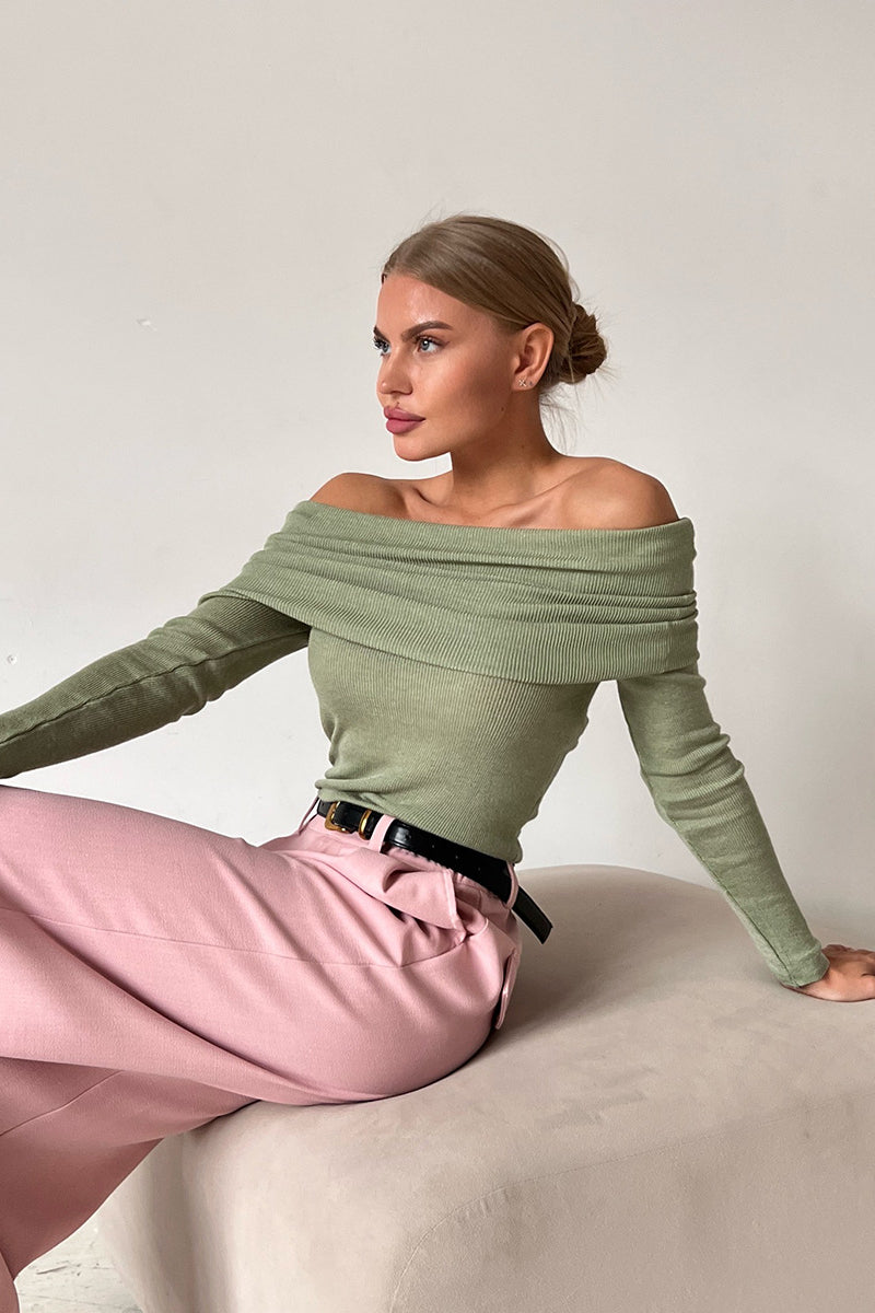 Serene Drape Off-Shoulder Sweater