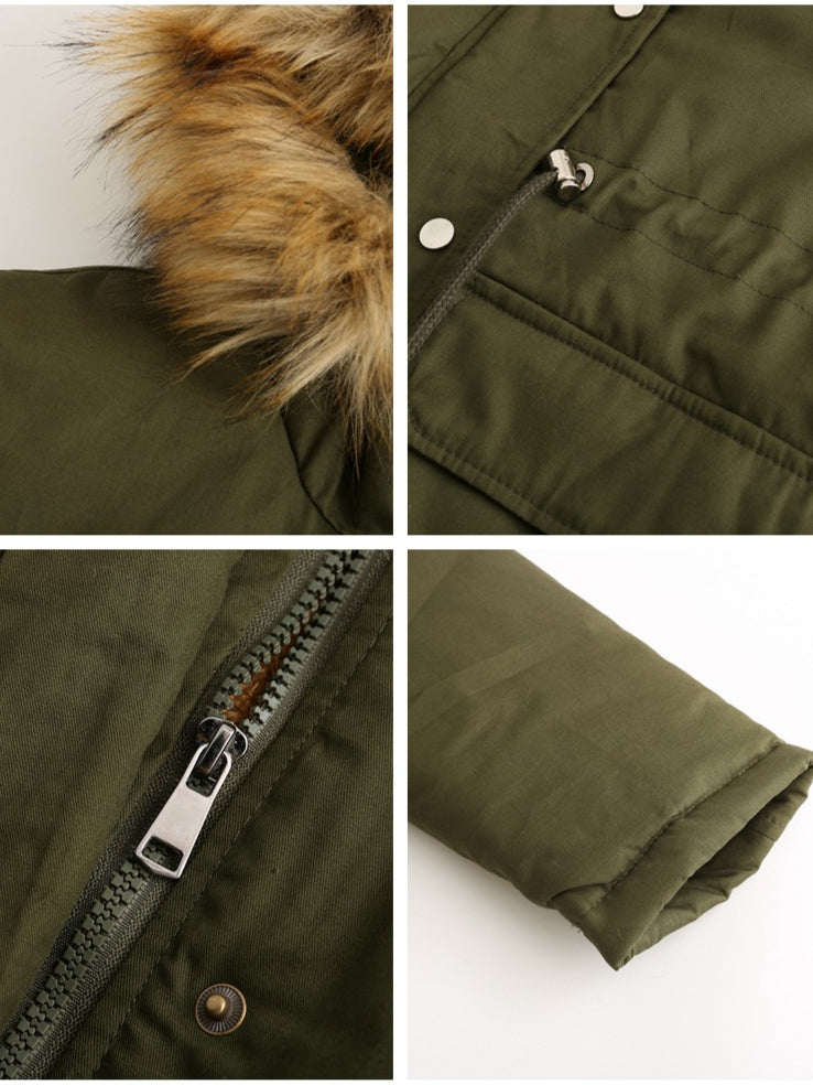 Damen Parka Mit Flauschfutter Und Fellkapuze – Warme Winterjacke Mit Taillenzug