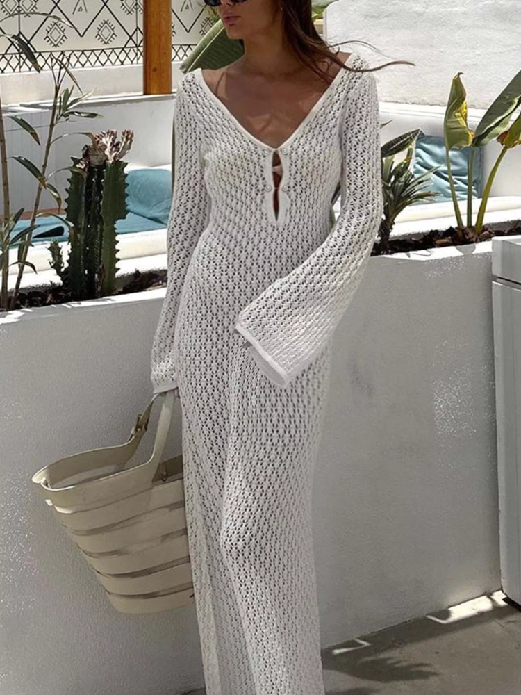 Serene Weave Bell Sleeve Dress