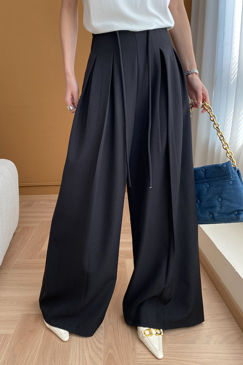 Luxurious High-Waisted Wide-Leg Pants