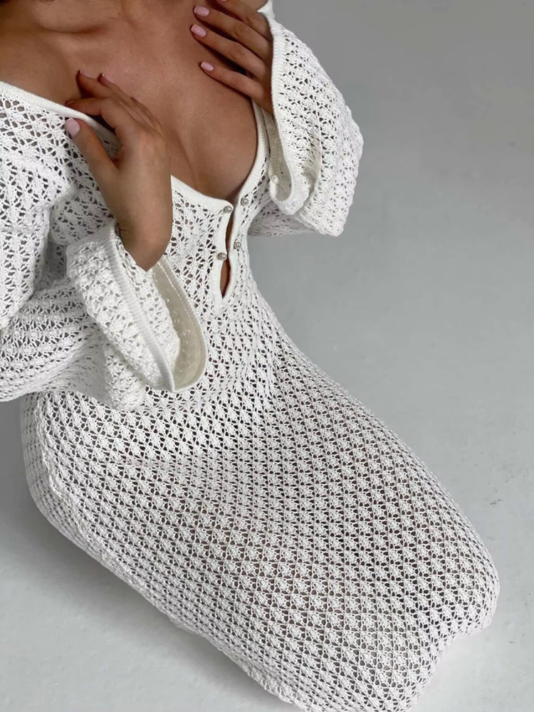 Serene Weave Bell Sleeve Dress