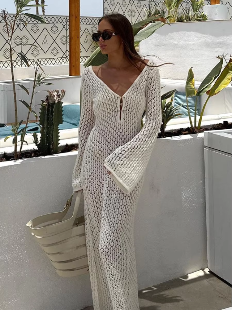 Serene Weave Bell Sleeve Dress