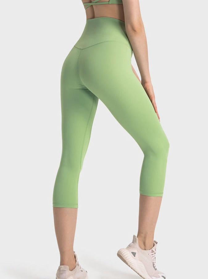 Apple Green Stretchable High Waist Exercise Yoga Pants