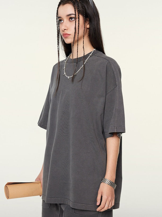 Loose Grey Basic Solid Color Casual Shirt