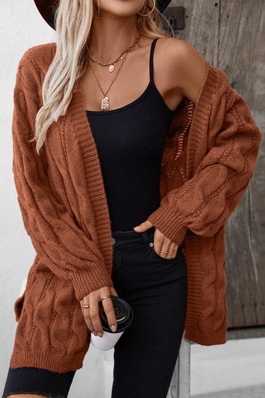 Bohemian Loose Open Front Long Sleeve Knitted Sweater