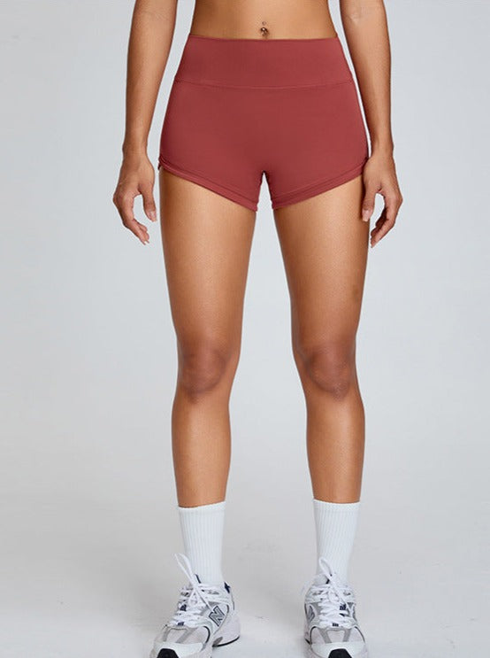 Pomegranate Red Butt-Lifting Belly Tightening Fitness Short