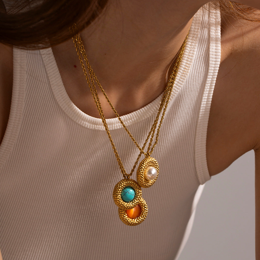 18K Gold Plated Cat's Eye Necklace