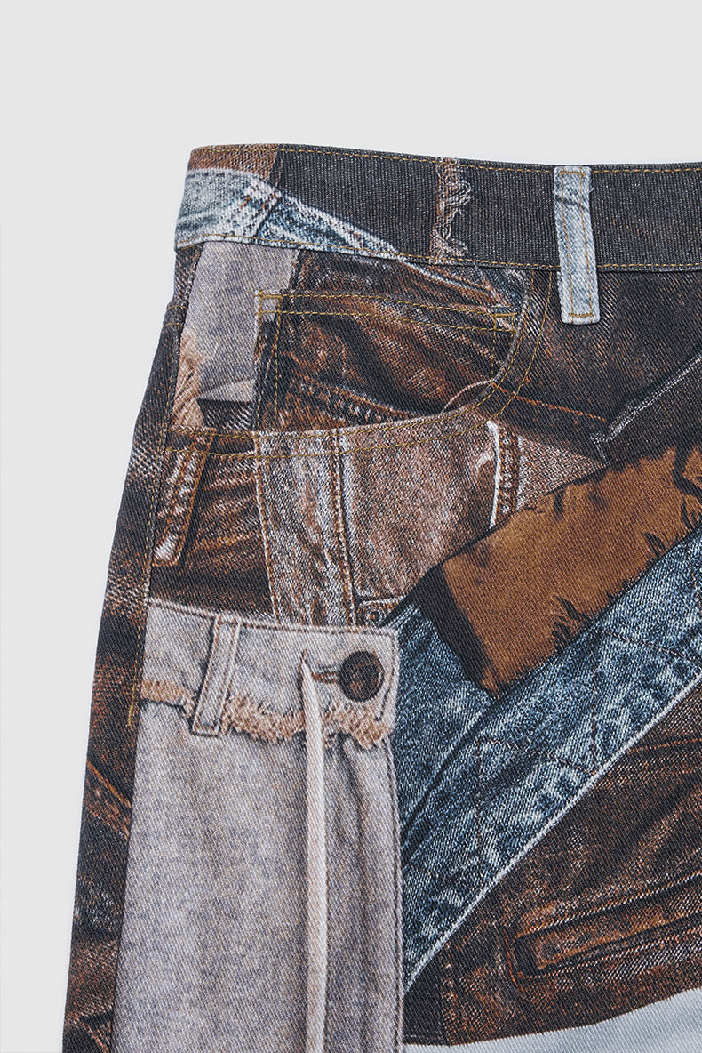 Weite Hose im Cargo-Stil mit Patchwork