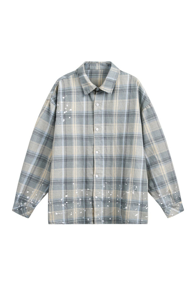 Men's Casual Plaid Shirt Long Sleeve