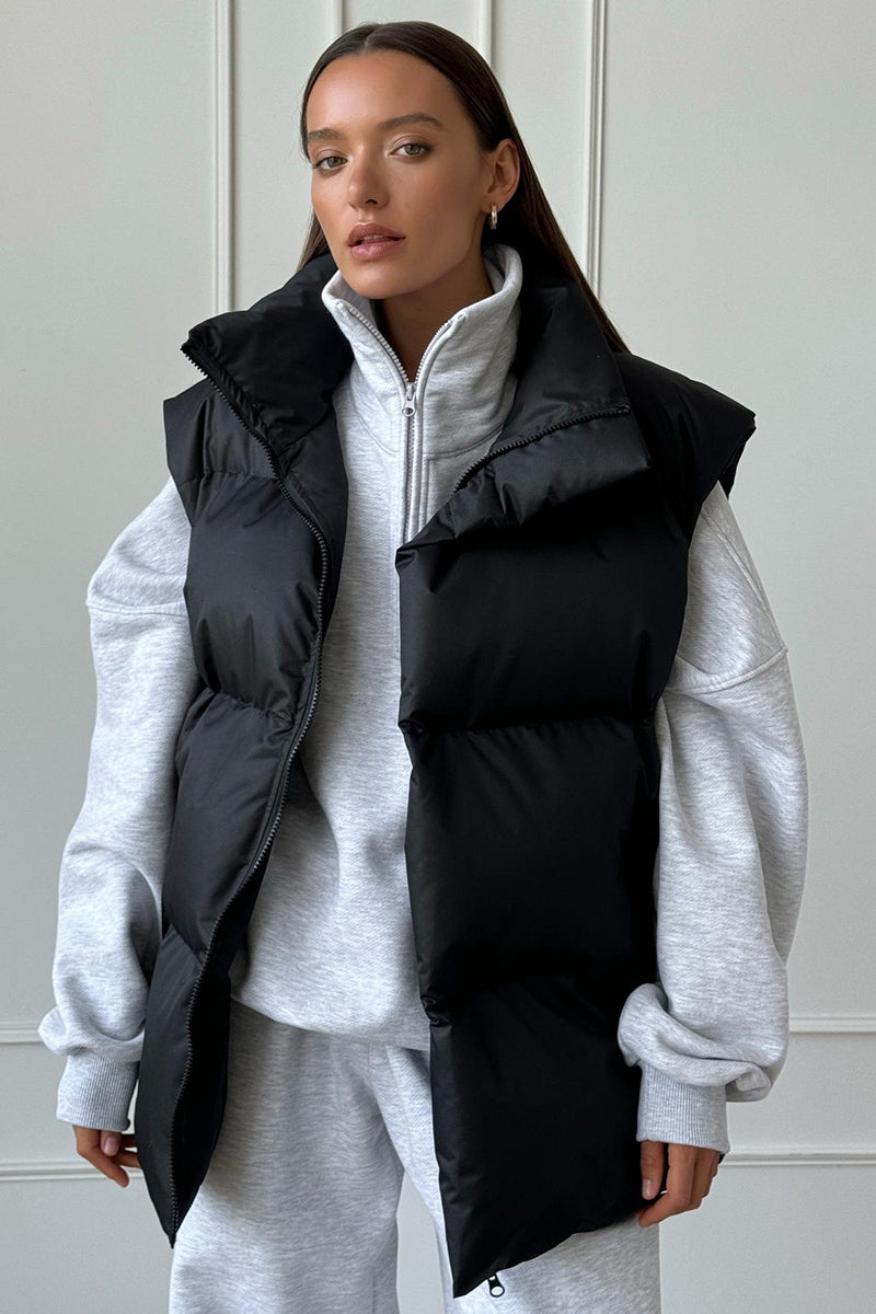 Gilet bouffant classique superposé pour femmes