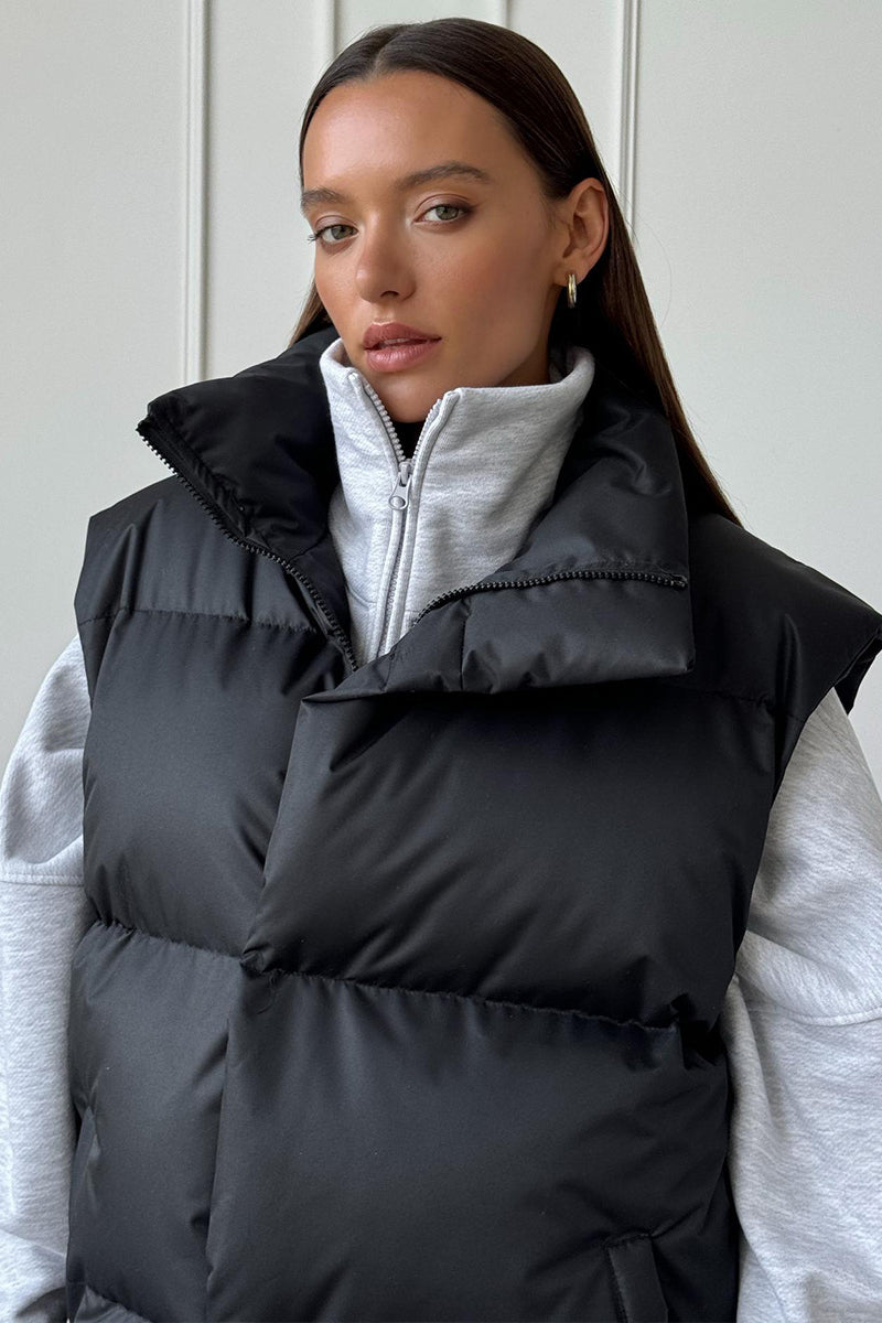 Gilet bouffant classique superposé pour femmes