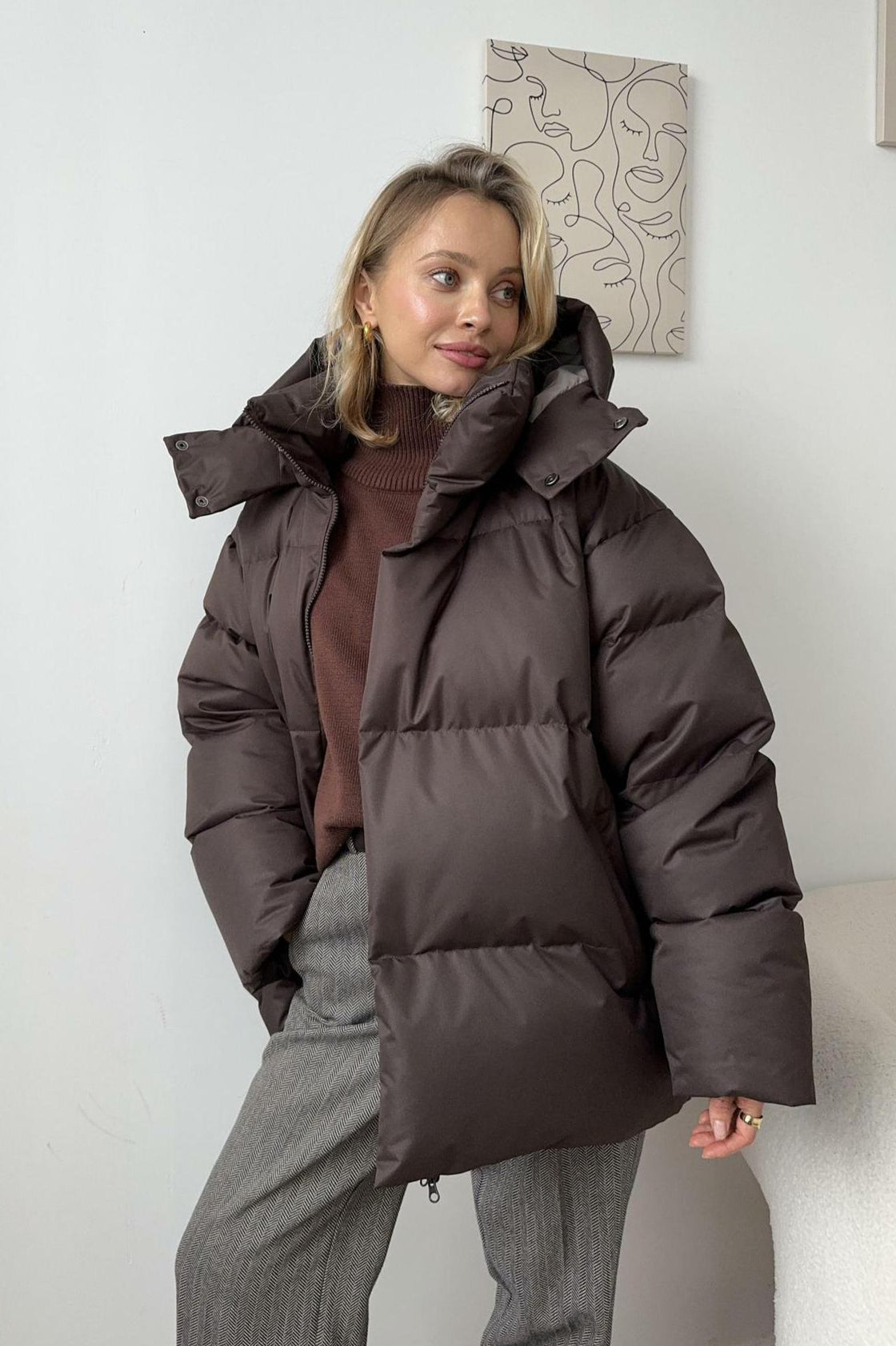 Stylische, übergroße Pufferjacke für Damen