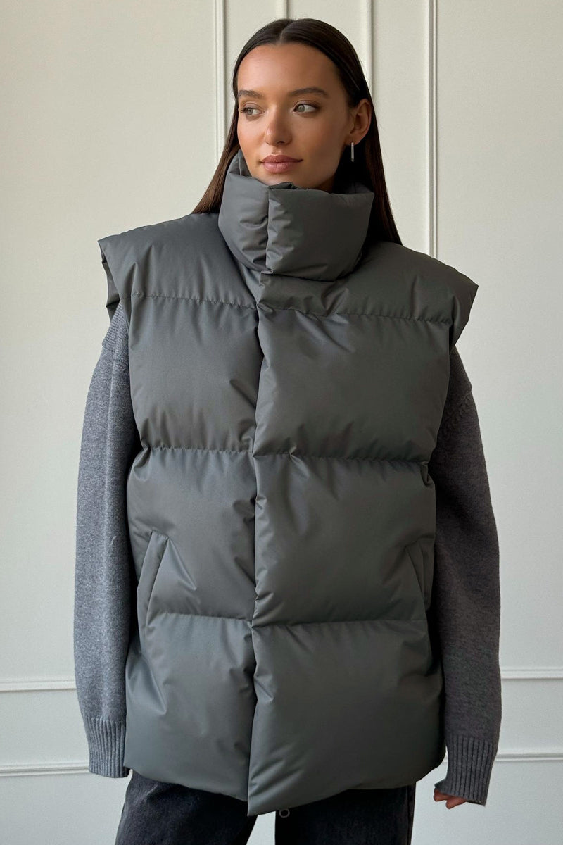 Gilet bouffant classique superposé pour femmes