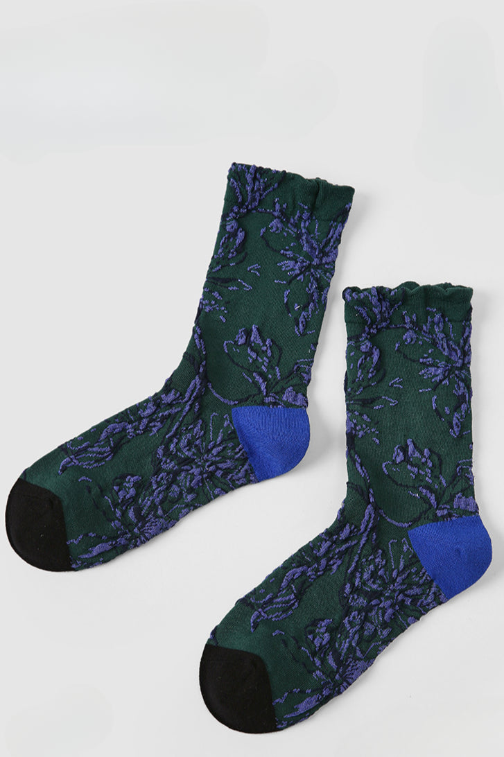 Kräftige Socken mit Lavendelmuster 