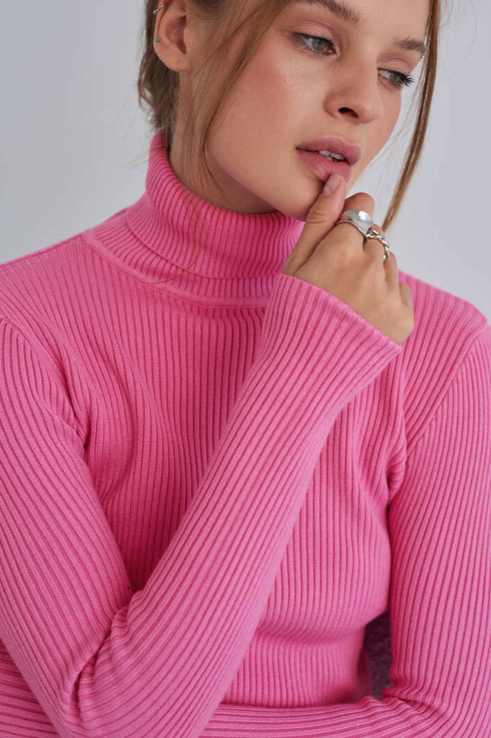 Eterna Contour Ribbed Turtleneck Sweater