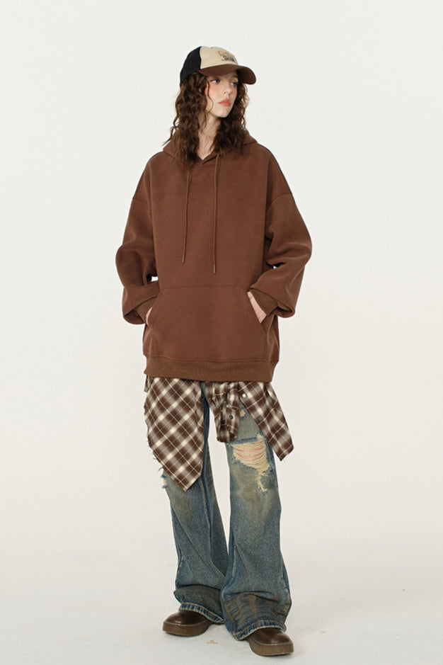 Oversize Hoodie Damen Linien Unisex Komfort Kapuzenpullover