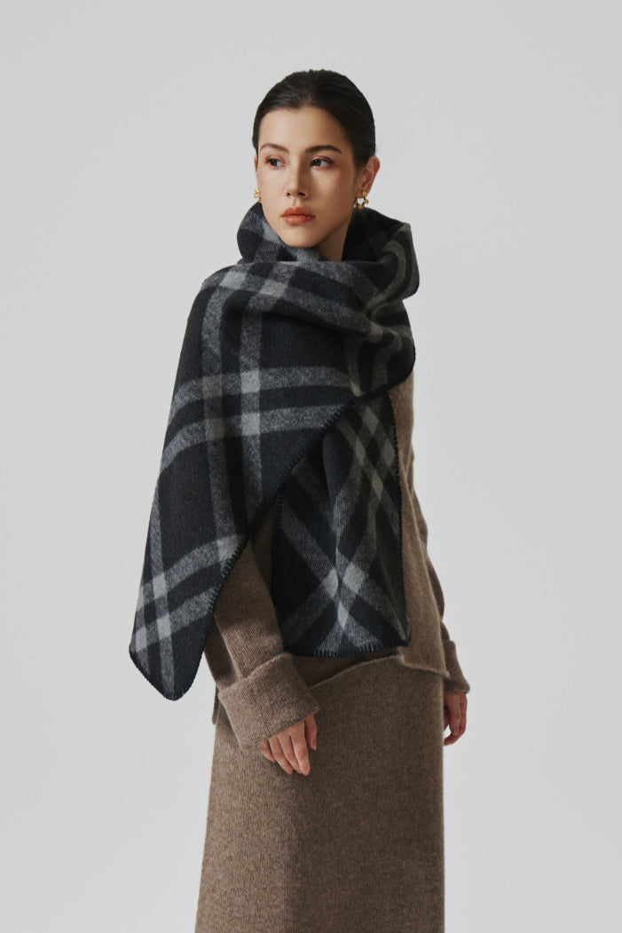 Classic Stylish Plaid Wool Scarf